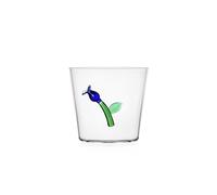 Ichendorf Milano Tumbler, Fiore Blu, Collezione Botanica, 35 cl, Vetro Borosilicato, Fatto a Mano