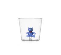 Ichendorf Milano Tumbler, Orsacchiotto azzurro, Collezione Schiaccianoci, 35 cl, Vetro borosilicato, Fatto a mano