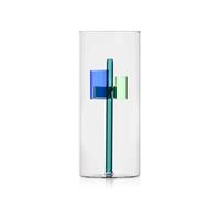 Ichendorf Milano Vaso 3 blu, collezione Iris, altezza 25 cm, vetro borosilicato fatto a mano