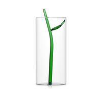 Ichendorf Milano Vaso, Foglia Verde, Collezione Foglia, H 24 cm, Vetro Borosilicato, Fatto a Mano