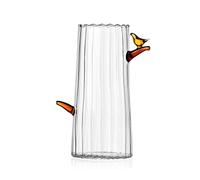 Ichendorf Milano Vaso Uccellino, Collezione Birds, D10 x H21 cm, Ambra, Vetro Borosilicato, Fatto a Mano