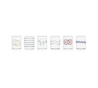 Ichendorf Milano 09352.007Ar Set 6 Bicchieri Acqua in Vetro, 30cl, Assortiti Collezione Decò Arlecchino