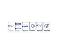 Ichendorf Milano Set di 6 Tumbler, Collezione Decò Blu, 30 cl, Vetro Borosilicato, Fatto a Mano