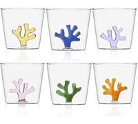 Ichendorf Set 6 Bicchieri da Acqua in Vetro Decorato Coral Reef Corallo