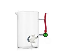 Ichendorf Tabby Cat Christmas Edition Brocca Caraffa Gatto e Palla di Natale 1L Vetro Borosilicato
