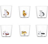 Ichendorf Tabby Cat Set 6 tumbler acqua, decori assortiti