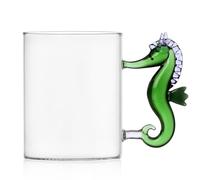 Ichendorf Tazza in vetro cavalluccio marino verde - H 10 cm