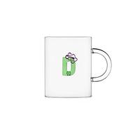Ichendorf Tazza Mug in vetro con alfabeto fiorito Bloom lettera D - 47 cl