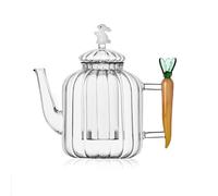 Ichendorf Vegetables Teiera Ottica Carota e Coniglio Bianco, in Vetro borosilicato
