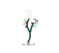 ICHENDORF Woodland Tales Candeliere Agrifoglio e Uccellino Azzurro 18,5cm Vetro