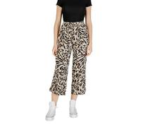 ICHI Beige Viscose Cropped Pant - XL