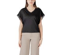 ICHI Black Cotton T-Shirt - IT40|S