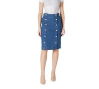 ICHI Blue Cotton Long Skirt - IT40|S