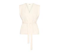 ICHI - Elegante Giacca con Scollo a V e Cintura - - Jackets - Donna - Beige - L