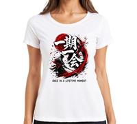 Ichi-go ichi-e Samurai Katana Japan Y2K - Maglietta da donna, bianco, S