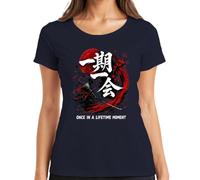 Ichi-go ichi-e Samurai Katana Japan Y2K - Maglietta da donna, blu navy, 3XL