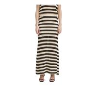 ICHI - Gonna in Maglia Morbida Righe Nero/Mandorla - - Skirts - Donna - Multicolore - M