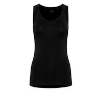 ICHI IHZOLA to Maglietta da Donna a Maniche Corte, Basic, Girocollo, con Bordi applicati, Slim Fit, Nero (10001), S