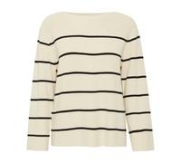 ICHI - Maglione a Righe Latte di Mandorla - - Knitwear - Donna - Beige - L