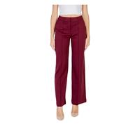 ICHI - Pantaloni Bordeaux Tinta Unita Zip Bottoni - - Trousers - Donna - Rosso - S
