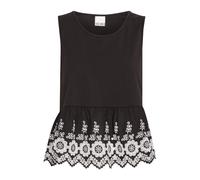ICHI, ,Tops ,Donna ,Nero ,M Top Peplum Nero con Dettagli Ricamati
