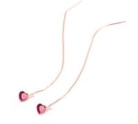 Ichlovdu Orecchini da donna a forma di cuore, pendenti, placcati in oro 18 carati, a forma di cuore, pendenti lunghi, Cristallo