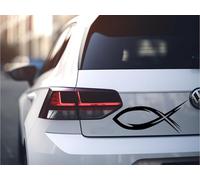Ichthys - Adesivo per auto "Gesù Pesci" - Simbolo cristiano per auto e altro ancora - Adesivo in vinile in diverse dimensioni e colori - resistente alle intemperie e autoadesivo - Adesivo cristiano