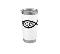 Ichthys Gesù Pesce Bicchiere termico in acciaio inox doppia parete