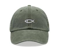 Ichthys Gesù Pesce Simbolo Cappello Baseball Vintage Slavato Unisex Papà A God