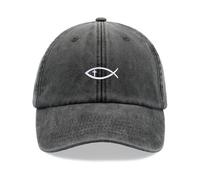 Ichthys Gesù Pesce Simbolo Cappello Baseball Vintage Slavato Unisex Papà A God