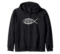 Ichthys Pesce Gesù Cristo Donne Uomini Bambini Christian Felpa con Cappuccio