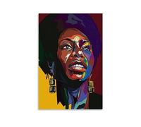 ICHU Nina Simone - Poster artistico colorato decorativo su tela, poster decorativo da parete e immagine artistica moderna per la camera da letto della famiglia (20 x 30 cm)