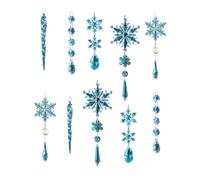 Icicles Decorations - 10-Piece Shatterproof | Snowflake Teardrop Winter Decor Set per Natale, Holiday, Indoor & Outdoor Use On Walls, finestre, porte, Bedrooms, cantieri, portici, And Living Spaces