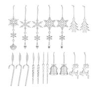 Icicles for Christmas Tree 18 pezzi Sparkling Acrylic Trasparente