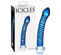Dildo in Vetro a Spirale Icicles No. 29 - Design Peniforme (Blu)