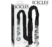 Icicles No 38 Glass Butt Plug Tappo Anale in vetro con Coda in Pelle