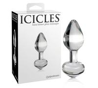 Dildo Anale in Vetro a Forma Conica "Icicles No. 44" (Trasparente)