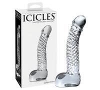 Icicles No. 61 - dildo in vetro realistico con testicoli e pene - trasparente