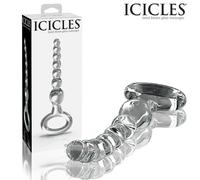 Icicles No. 67 Hard Dildo Fallo Glass Anal Butt Grooves Plug Anale Perline Vetro