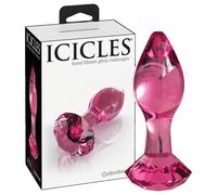 Icicles No. 79 - plug anale in vetro rosa a cono