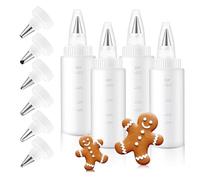 Icing Bottle Decorating Supplies | Ergonomic Baking Set,Cookie Decorating Bottles | for Friends Students Adults Men Women Beginners Enthusiasts ergonomic icing squeeze bottle bak Home Baking Holidays