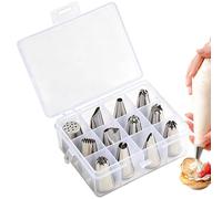 Icing Tips - 12 Pieces Metal Piping Tip Nozzle Set, Professional Frosting Decoration Kit, Assorted Pattern Baking Attachments, Resistant Dessert Craft Tools | Easy Decorating Solution For Me