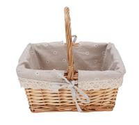 icker Picnic Basket with Removable Liner, Vintage Hand Woven Basket Large Empty Picnic Baskets Picnic Hamper with Folding Woven Handle for Camping Vegetable Picking (daisy)