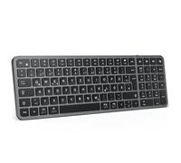 iClever Tastiera Bluetooth Mac, tastiera wireless multi-dispositivo con switch Easy-Switch per un massimo di 3 dispositivi, per PC, Windows, Mac, Chrome OS, Android, iPad OS, layout tedesco QWERTZ