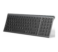 iClever Tastiera Bluetooth, Tastiera Ricaricabile Multi-Dispositivo Bluetooth 5.1 con Tappeto Numerico Dal Design Ergonomico di Dimensioni con Connessione Stabile Tastiera per Mac OS, Android, Windows