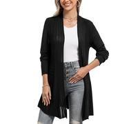 iClosam Cardigan Lungo Leggero Donna Elegante Casual A-Nero,L