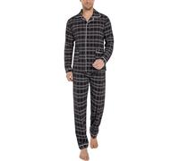 iClosam Pigiama Uomo Invernale a Quadri Pigiama Uomo Cotone con Tasche Laterali Pigiami Due Pezzi da Uomo Manica Lunga Caldo e Morbido Casual per Casa S-XXL
