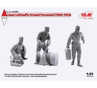 ICM 1/32 GERMAN LUFTWAFFE GROUND PERSONNEL (1939-1945) (3 FIGURES) (NEW MOLDS)