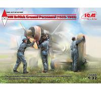 ICM 1/32 WWII BRITISH GROUND PERSONNEL (1939-1945) (3 FIGURES) (NEW MOLDS)