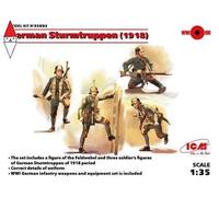 ICM 1/35 GERMAN STURMTRUPPEN (1918) (4 FIGURES) (NEW MOLDS)